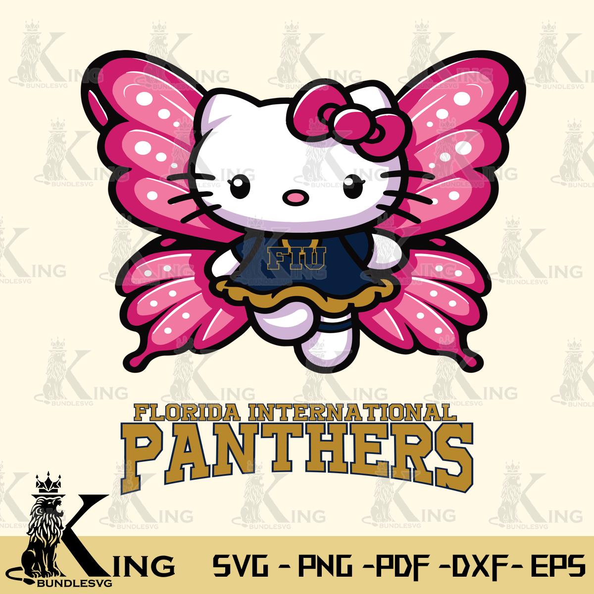 Florida International Panthers Hello Kitty Dreamscape Svg Eps Dxf Png File, Digital Download