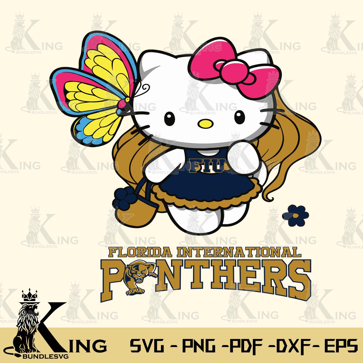 Florida International Panthers Kitty Cartoon Svg Eps Dxf Png File, Digital Download