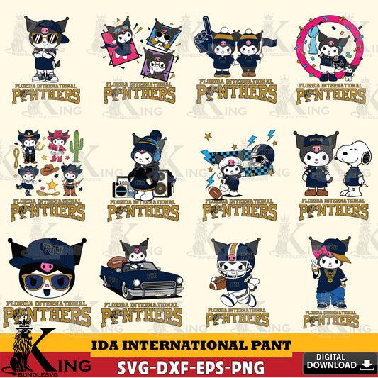 Florida International Panthers Kuromi Football Jersey NCAA Bundle SVG file, Cricut, Cut file  , Digital Download , Instant Download, Sanrio svg, Clipart