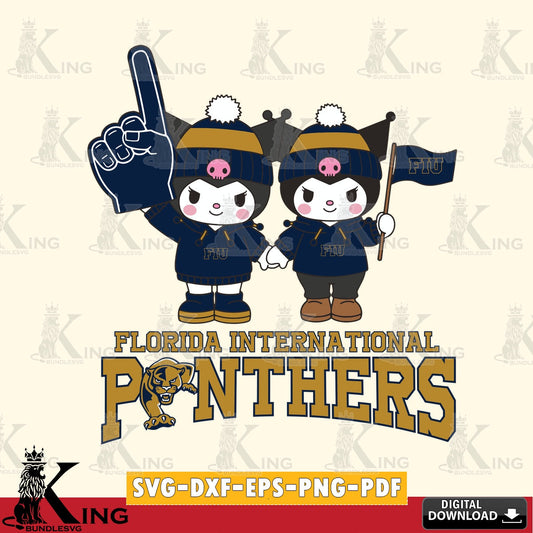Florida International Panthers Kuromi rugby Fan SVG file, Cricut, Cut file  , Digital Download , Instant Download, Sanrio svg, Clipart