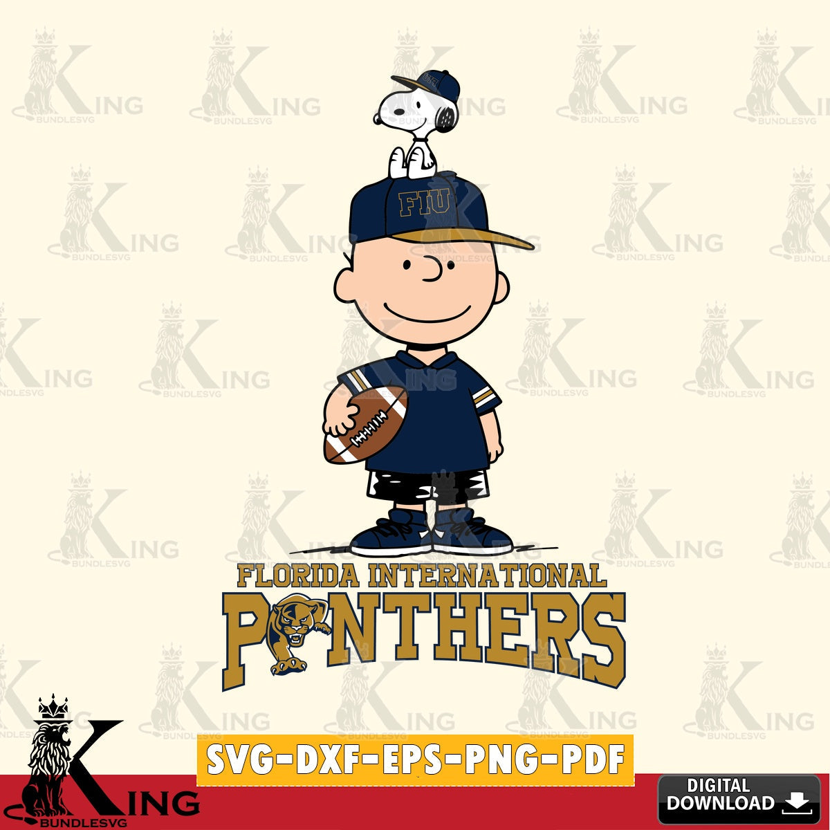 Florida International Panthers Peanuts Football Rugby SVG, Cricut, Cut file  , Digital Download , Instant Download, Peanuts svg, NCAA svg, Football svg, Sport svg