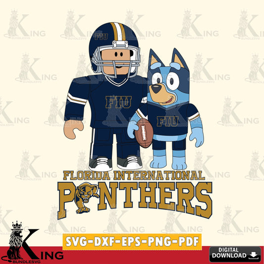 Florida International Panthers Roblox & Bluey Football SVG file , NCAA Cricut,  File cut , Digital Download , PDF File