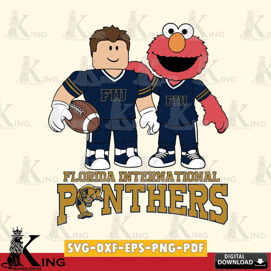 Florida International Panthers Roblox & Elmo Football SVG file , NCAA Cricut,  File cut , Digital Download , PDF File