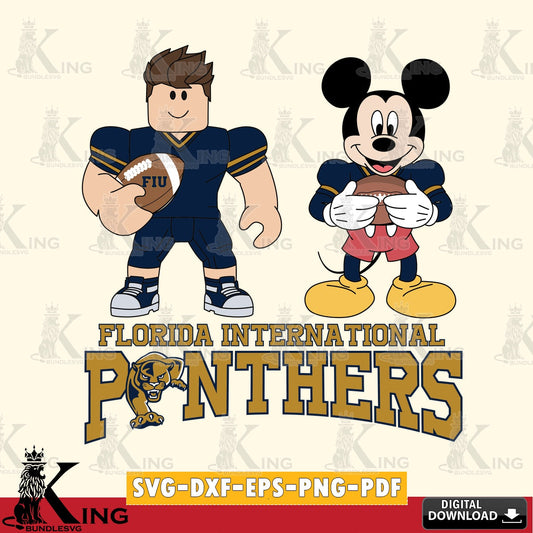 Florida International Panthers Roblox & Mickey Football SVG file , NCAA Cricut,  File cut , Digital Download , PDF File