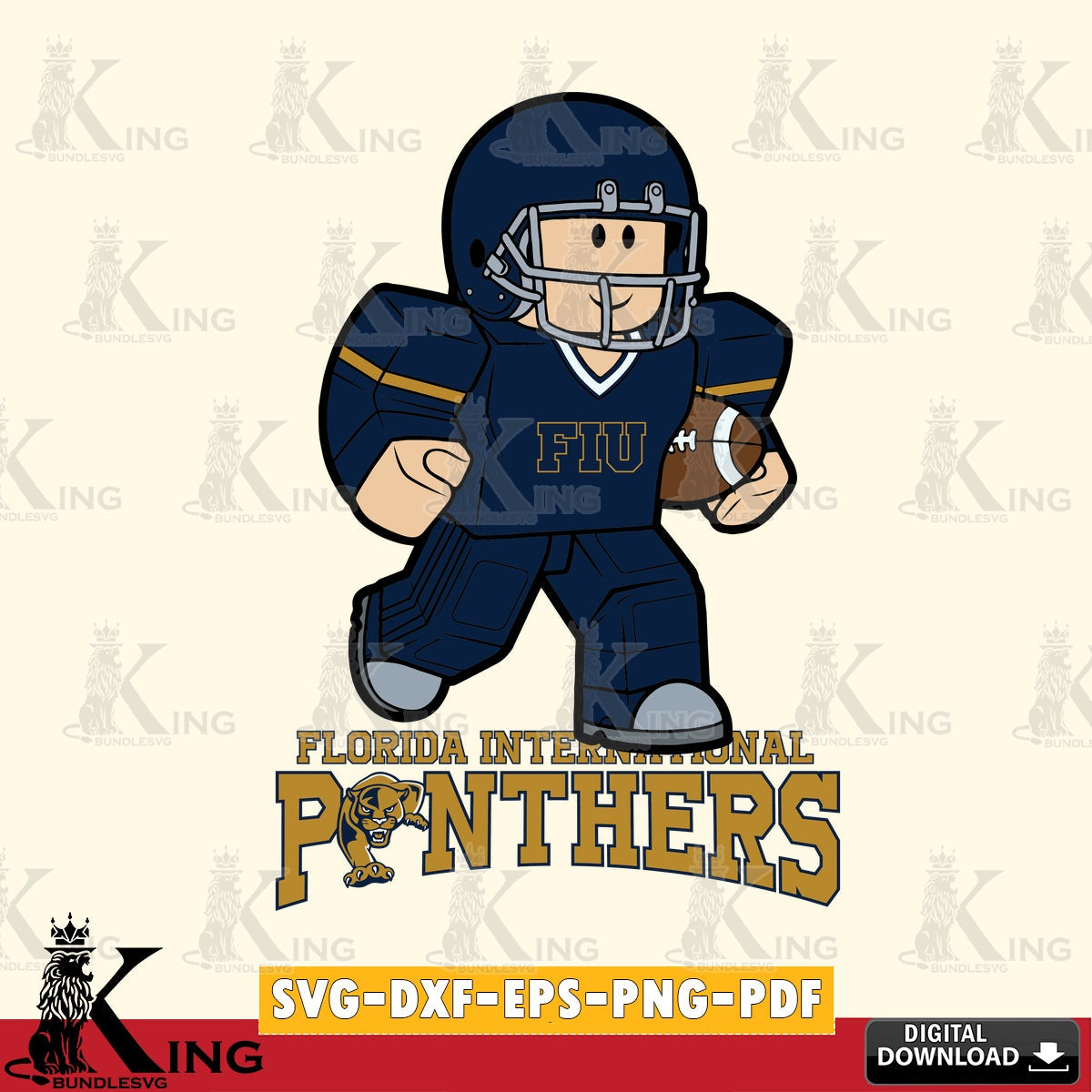 Florida International Panthers Roblox Player Rugby SVG file , NCAA Cricut,  File cut , Digital Download , PDF File