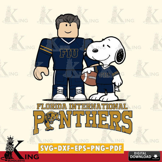 Florida International Panthers Roblox & Snoopy Football SVG file , NCAA Cricut,  File cut , Digital Download , PDF File