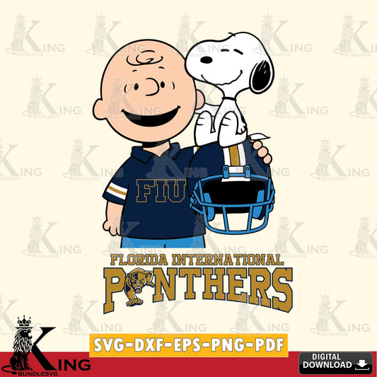 Florida International Panthers Snoopy On Helmet SVG, Cricut, Cut file  , Digital Download , Instant Download, Peanuts svg, NCAA svg, Football svg, Sport svg