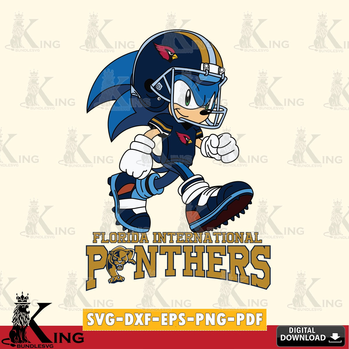 Creative design featuring Florida International Panthers Sonic Ready Football SVG PNG design suitable for Glowforge and laser