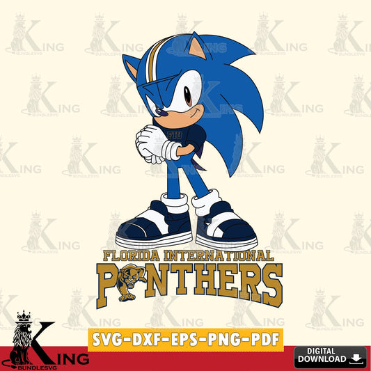 Florida International Panthers Sonic cute Football SVG file, Vector , Digital Download , PDF File , Instant Download