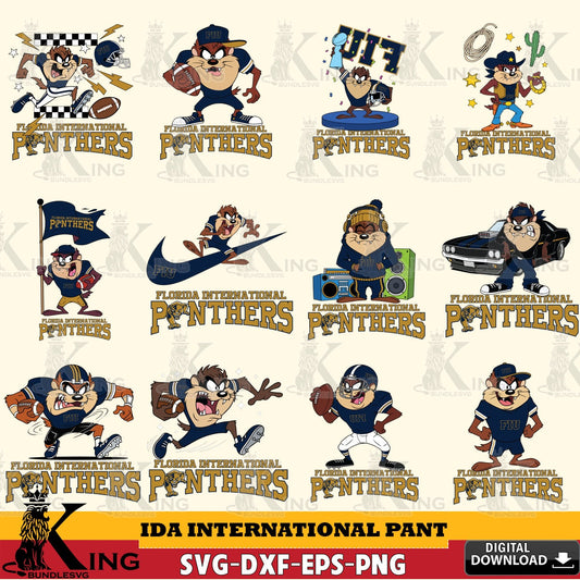 Florida International Panthers Taz Football NCAA Bundle SVG file, Cut file  , Digital Download , Instant Download, Taz svg, NCAA svg