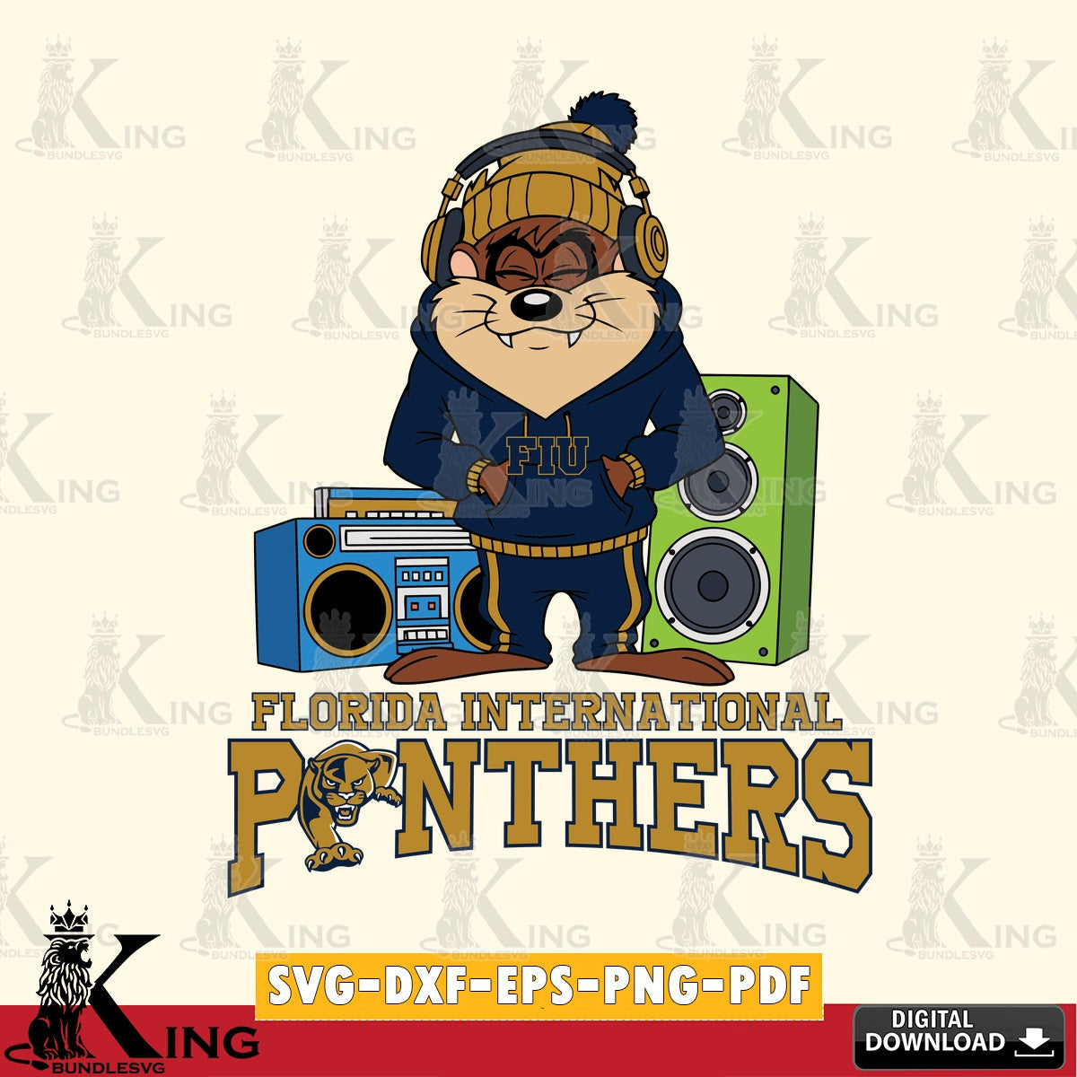 Florida International Panthers Taz Hip Hop SVG file, Cut file  , Digital Download , Instant Download, Taz svg, NCAA svg