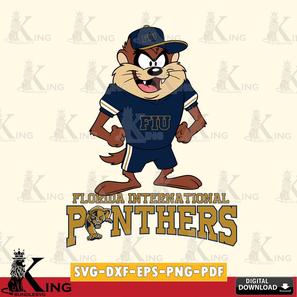 Florida International Panthers Taz Standing Pose SVG file, Cut file  , Digital Download , Instant Download, Taz svg, NCAA svg