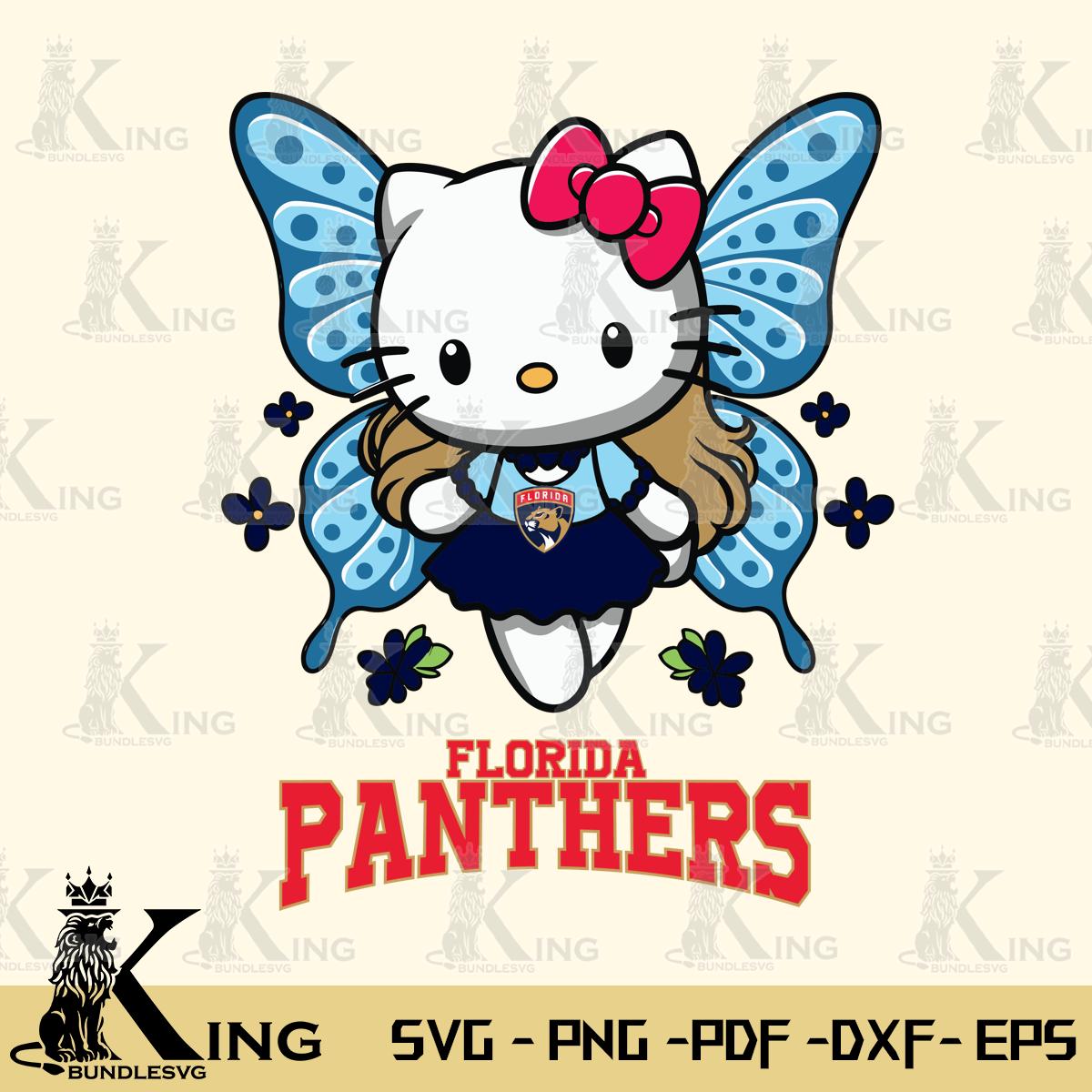 Florida Panthers Butterfly Kitty Charm Svg Eps Dxf Png File, Digital Download