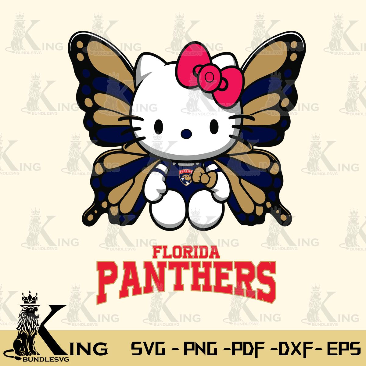 Florida Panthers Butterfly Kitty Delight Svg Eps Dxf Png File, Digital Download