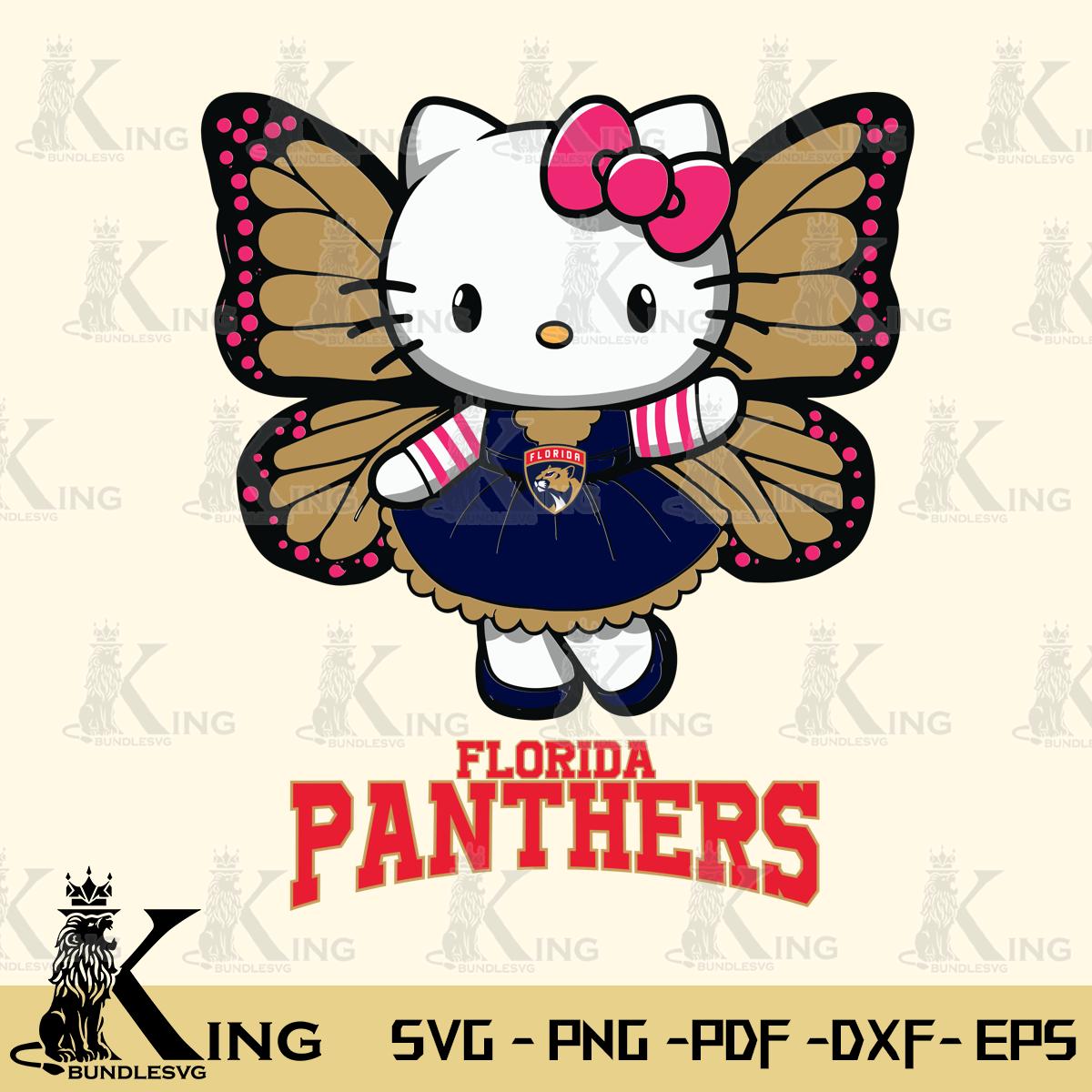 Florida Panthers Whimsical Kitty Wings Svg Eps Dxf Png File, Digital Download