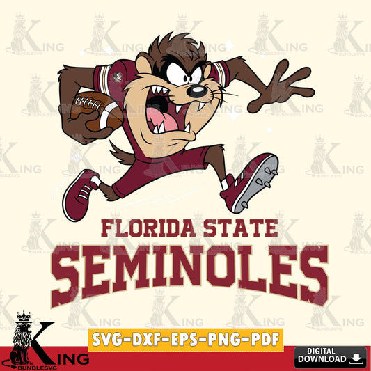 Florida State Seminoles Angry Taz Football SVG file, Cut file  , Digital Download , Instant Download, Taz svg, NCAA svg