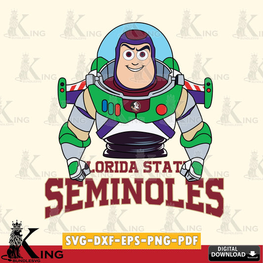 Eye-catching graphic of a Florida State Seminoles Buzz Lightyear football design, versatile clip art for stickers, decals, and