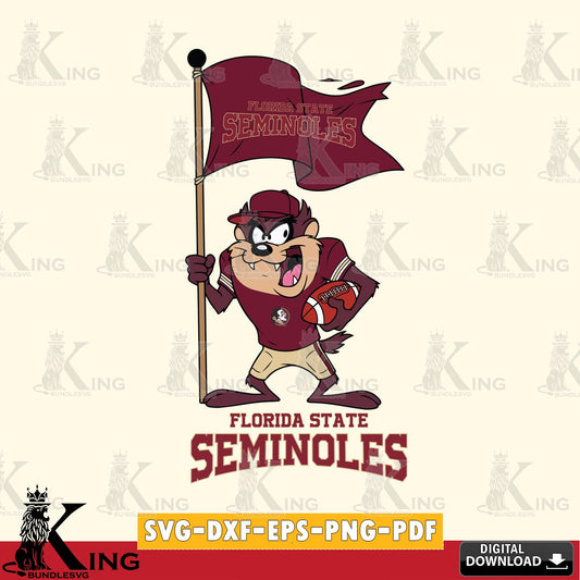 Florida State Seminoles Football Taz Flag Art SVG file, Cut file  , Digital Download , Instant Download, Taz svg, NCAA svg