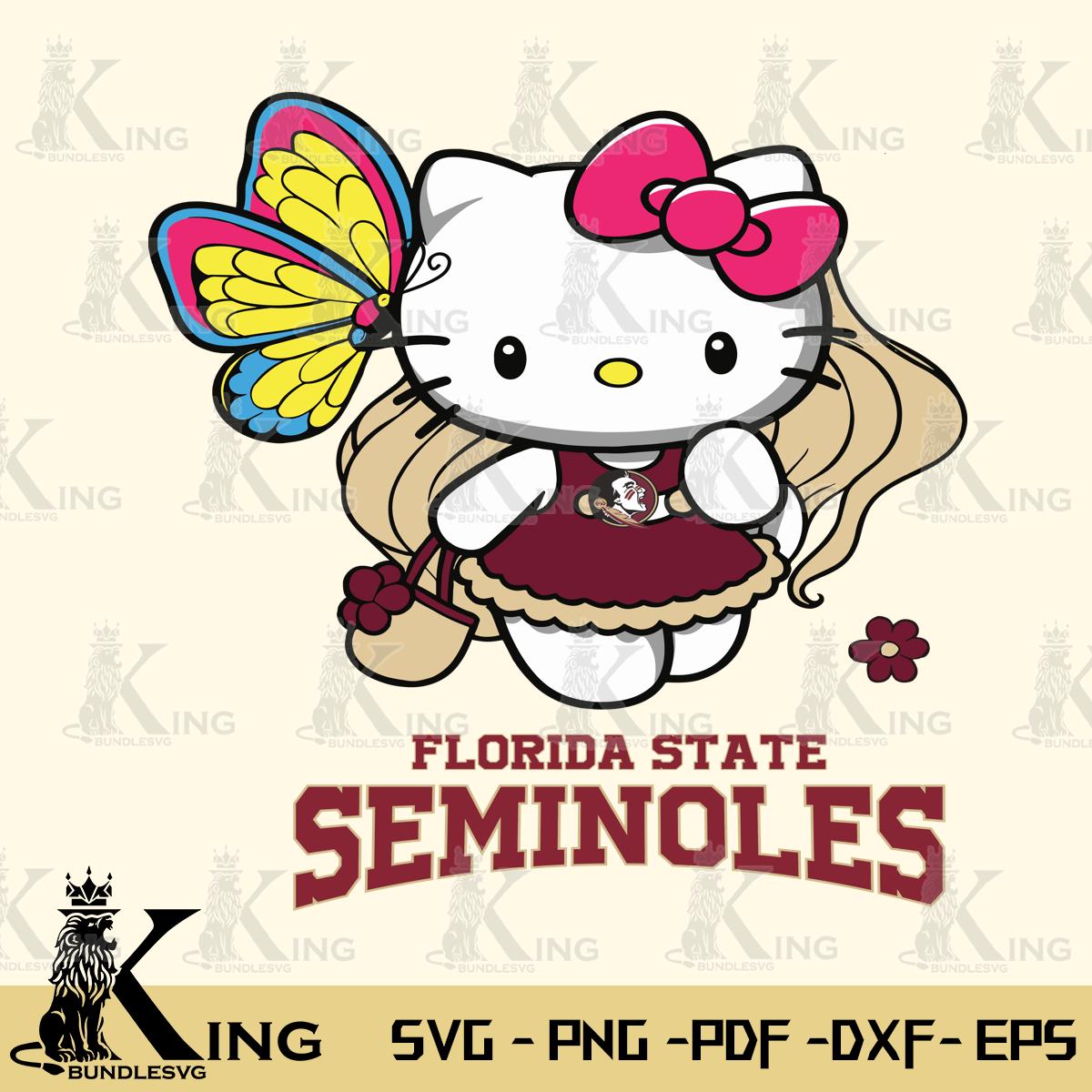 Florida State Seminoles Kitty Cartoon Svg Eps Dxf Png File, Digital Download