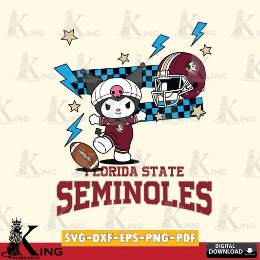 Florida State Seminoles Kuromi Game Day SVG file, Cricut, Cut file  , Digital Download , Instant Download, Sanrio svg, Clipart