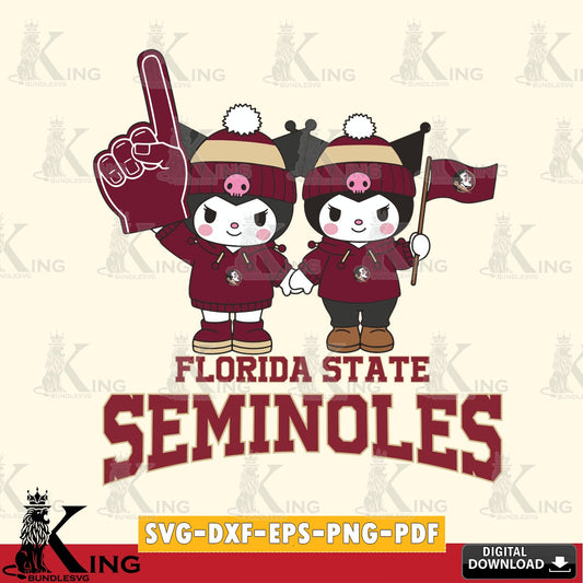 Florida State Seminoles Kuromi rugby Fan SVG file, Cricut, Cut file  , Digital Download , Instant Download, Sanrio svg, Clipart