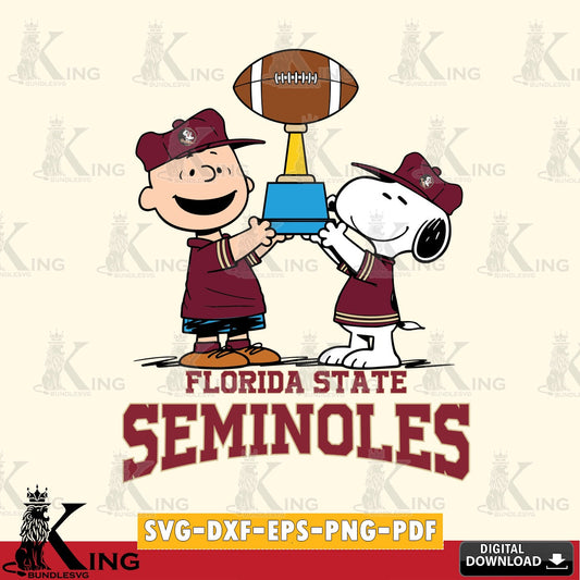 Florida State Seminoles Peanuts Football Trophy SVG, Cricut, Cut file  , Digital Download , Instant Download, Peanuts svg, NCAA svg, Football svg, Sport svg