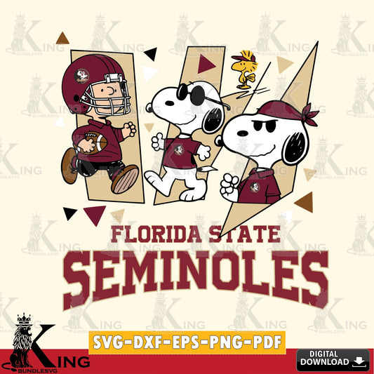 Florida State Seminoles Peanuts Joe Cool SVG, Cricut, Cut file  , Digital Download , Instant Download, Peanuts svg, NCAA svg, Football svg, Sport svg