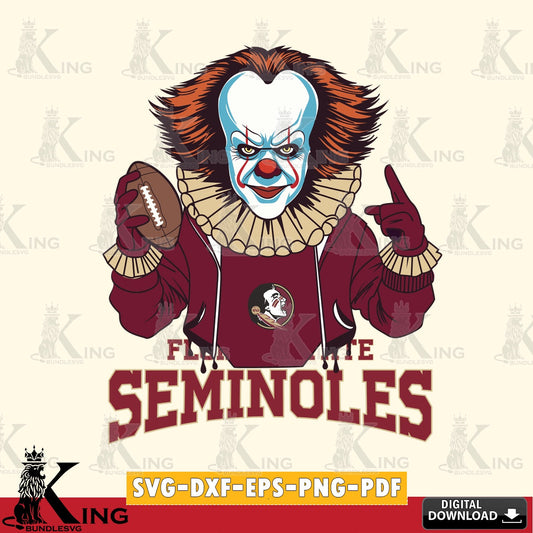 Printable art of Florida State Seminoles Pennywise player football SVG cut file for personalized gifts and laser projects