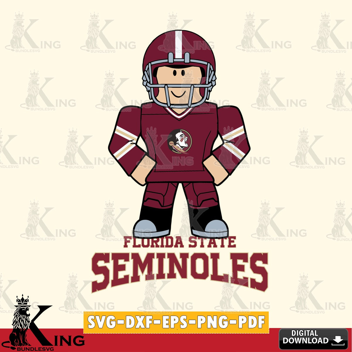 Florida State Seminoles Roblox Cool Football SVG file , NCAA Cricut,  File cut , Digital Download , PDF File