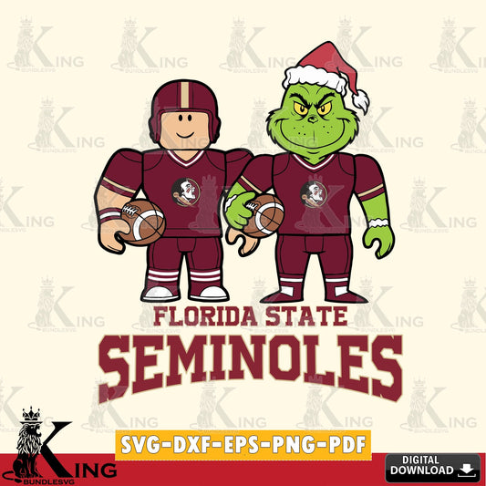 Florida State Seminoles Roblox & Grinch Football SVG file , NCAA Cricut,  File cut , Digital Download , PDF File