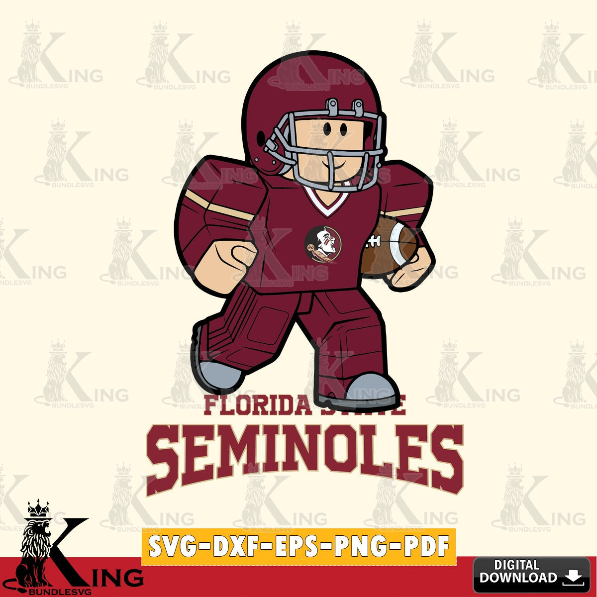Florida State Seminoles Roblox Player Rugby SVG file , NCAA Cricut,  File cut , Digital Download , PDF File