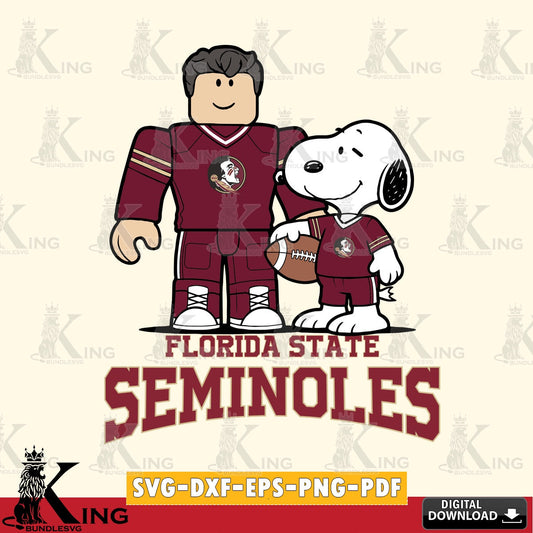 Florida State Seminoles Roblox & Snoopy Football SVG file , NCAA Cricut,  File cut , Digital Download , PDF File