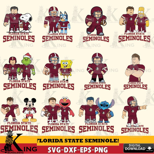 Florida State Seminoles Roblox With Friends football NCAA Bundle SVG file , NCAA Cricut,  File cut , Digital Download , PDF File