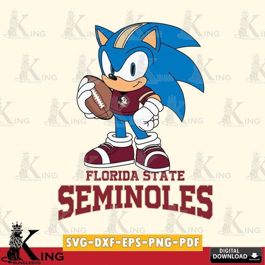Printable art of Florida State Seminoles Sonic Game Day Ready, digital file for silhouette cameo and cricut projects