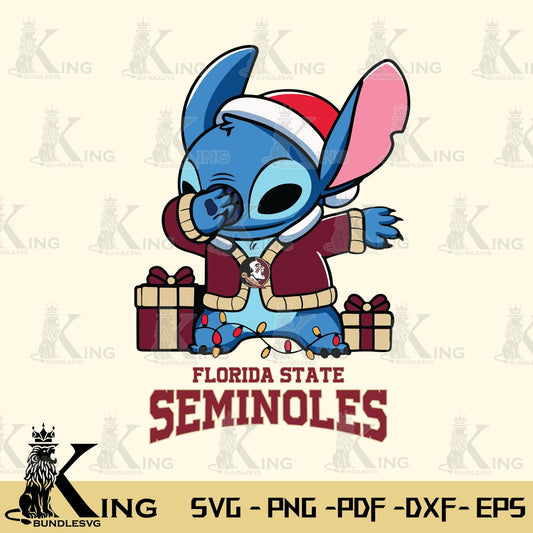 Florida State Seminoles Stitch Merry Christmas Svg Eps Dxf Png File, Digital Download