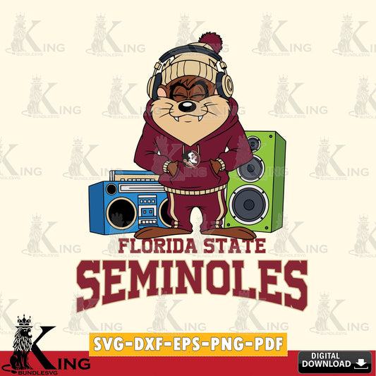Florida State Seminoles Taz Hip Hop SVG file, Cut file  , Digital Download , Instant Download, Taz svg, NCAA svg