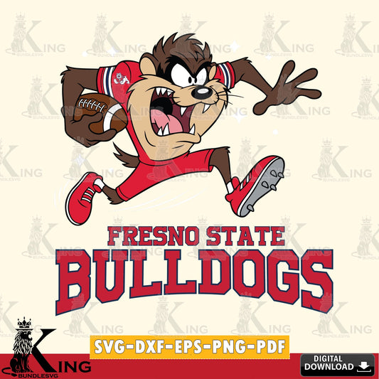 Fresno State Bulldogs Angry Taz Football SVG file, Cut file  , Digital Download , Instant Download, Taz svg, NCAA svg