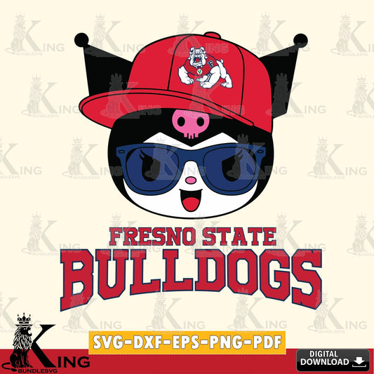 Fresno State Bulldogs Kuromi Football Cool SVG file, Cricut, Cut file  , Digital Download , Instant Download, Sanrio svg, Clipart