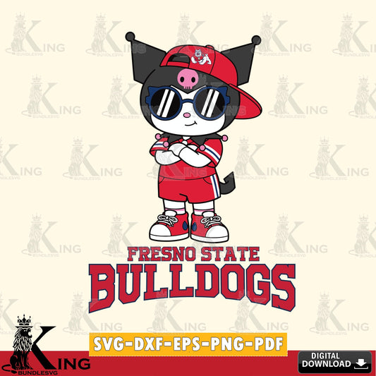 Fresno State Bulldogs Kuromi Football Jersey SVG file, Cricut, Cut file  , Digital Download , Instant Download, Sanrio svg, Clipart