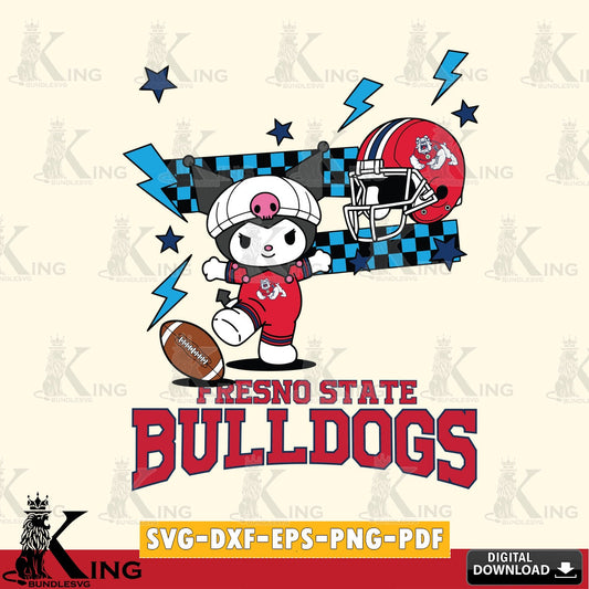 Fresno State Bulldogs Kuromi Game Day SVG file, Cricut, Cut file  , Digital Download , Instant Download, Sanrio svg, Clipart