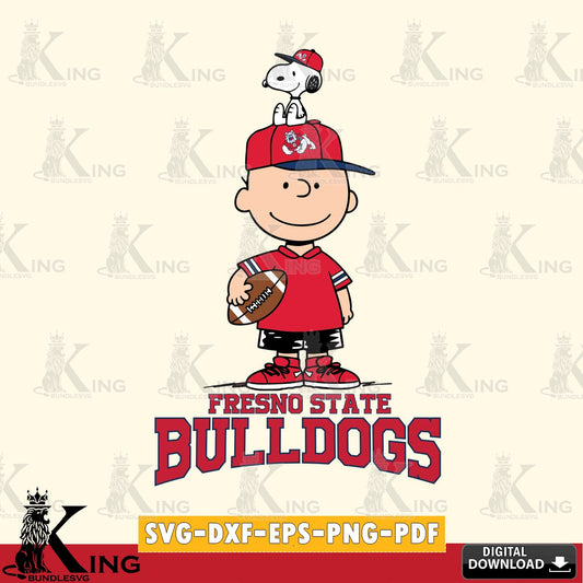 Fresno State Bulldogs Peanuts Football Rugby SVG, Cricut, Cut file  , Digital Download , Instant Download, Peanuts svg, NCAA svg, Football svg, Sport svg