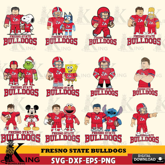 Fresno State Bulldogs Roblox With Friends football NCAA Bundle SVG file , NCAA Cricut,  File cut , Digital Download , PDF File