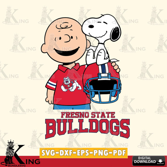 Fresno State Bulldogs Snoopy On Helmet SVG, Cricut, Cut file  , Digital Download , Instant Download, Peanuts svg, NCAA svg, Football svg, Sport svg
