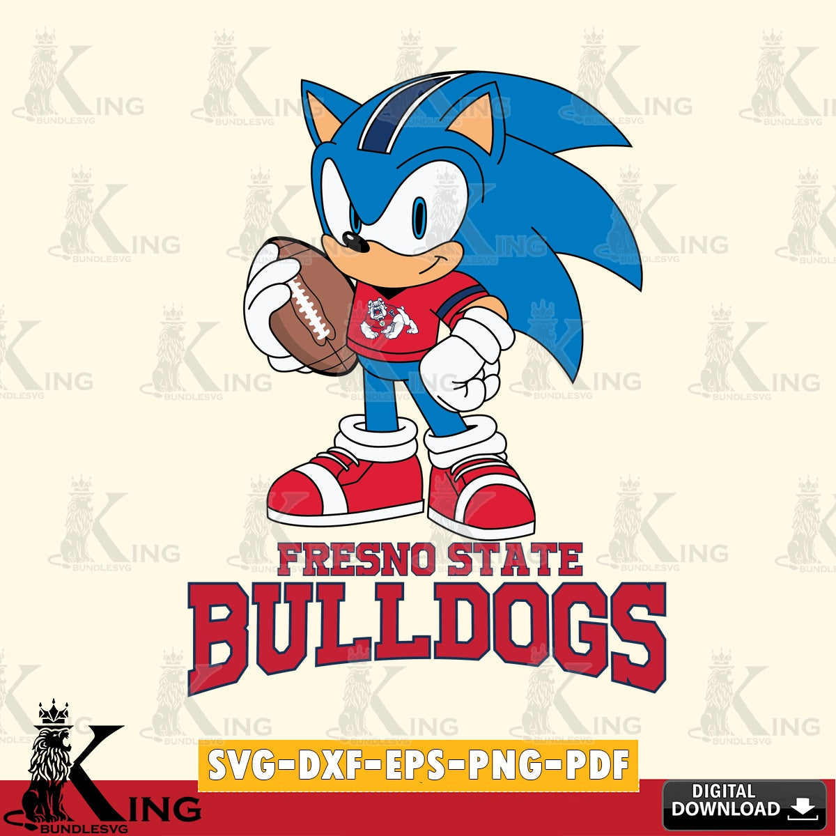 Custom design featuring Fresno State Bulldogs Sonic Game Day Ready, a cut file ideal for vinyl projects and T-shirt printing
