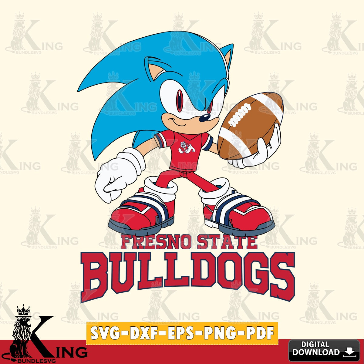 Stylish representation of Fresno State Bulldogs Sonic Rugby SVG PNG files perfect for Cricut and Silhouette cutting