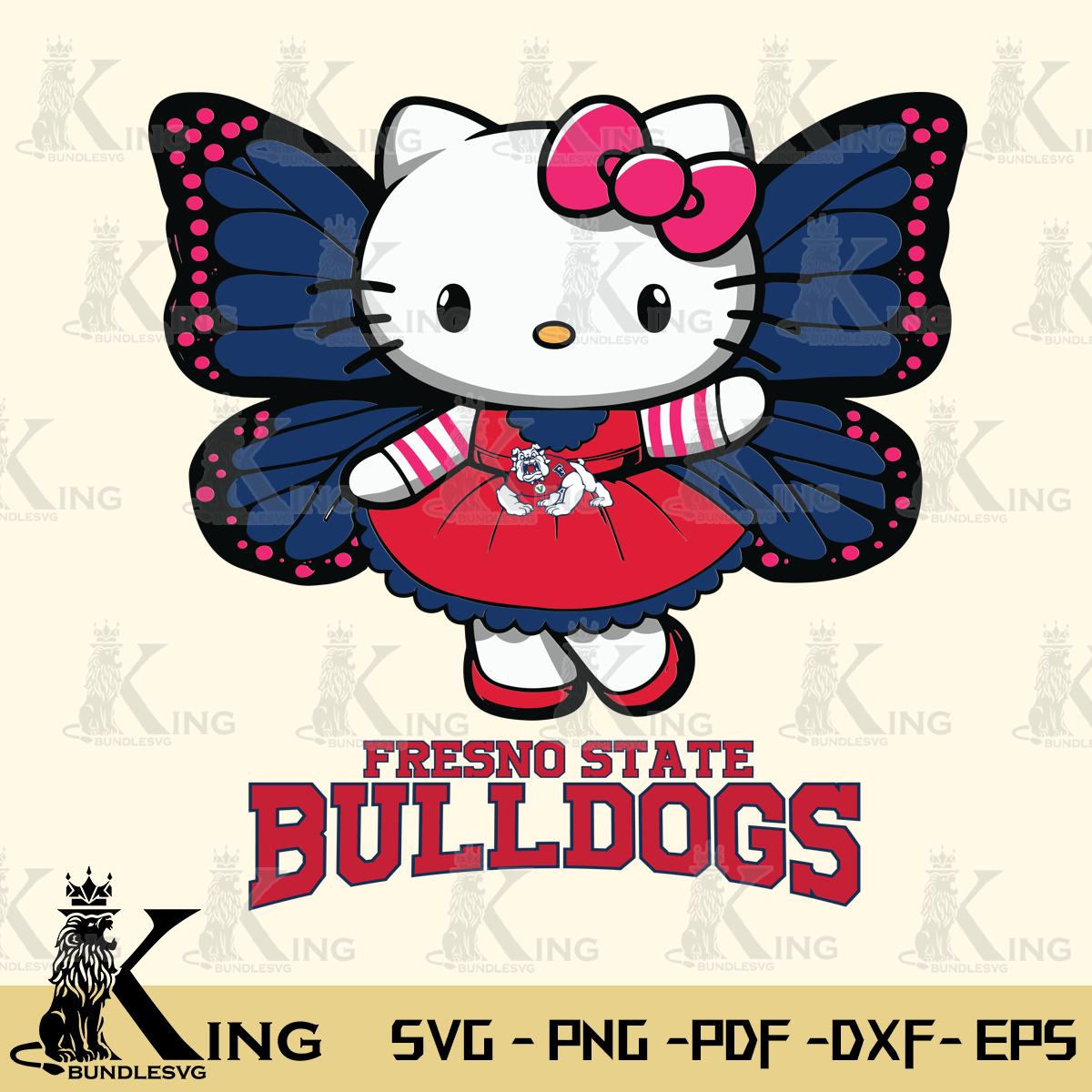 Fresno State Bulldogs Whimsical Kitty Wings Svg Eps Dxf Png File, Digital Download