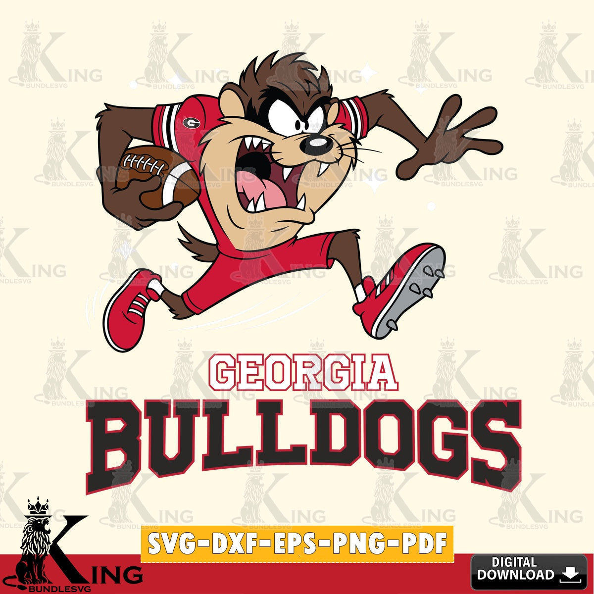 Georgia Bulldogs Angry Taz Football SVG file, Cut file  , Digital Download , Instant Download, Taz svg, NCAA svg