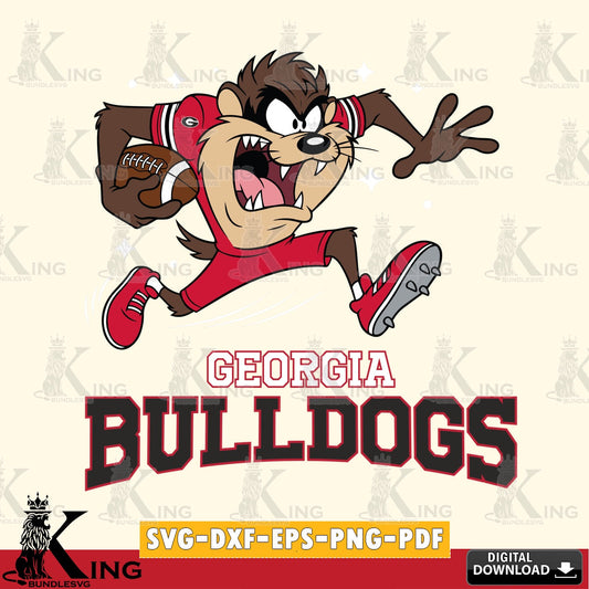 Georgia Bulldogs Angry Taz Football SVG file, Cut file  , Digital Download , Instant Download, Taz svg, NCAA svg