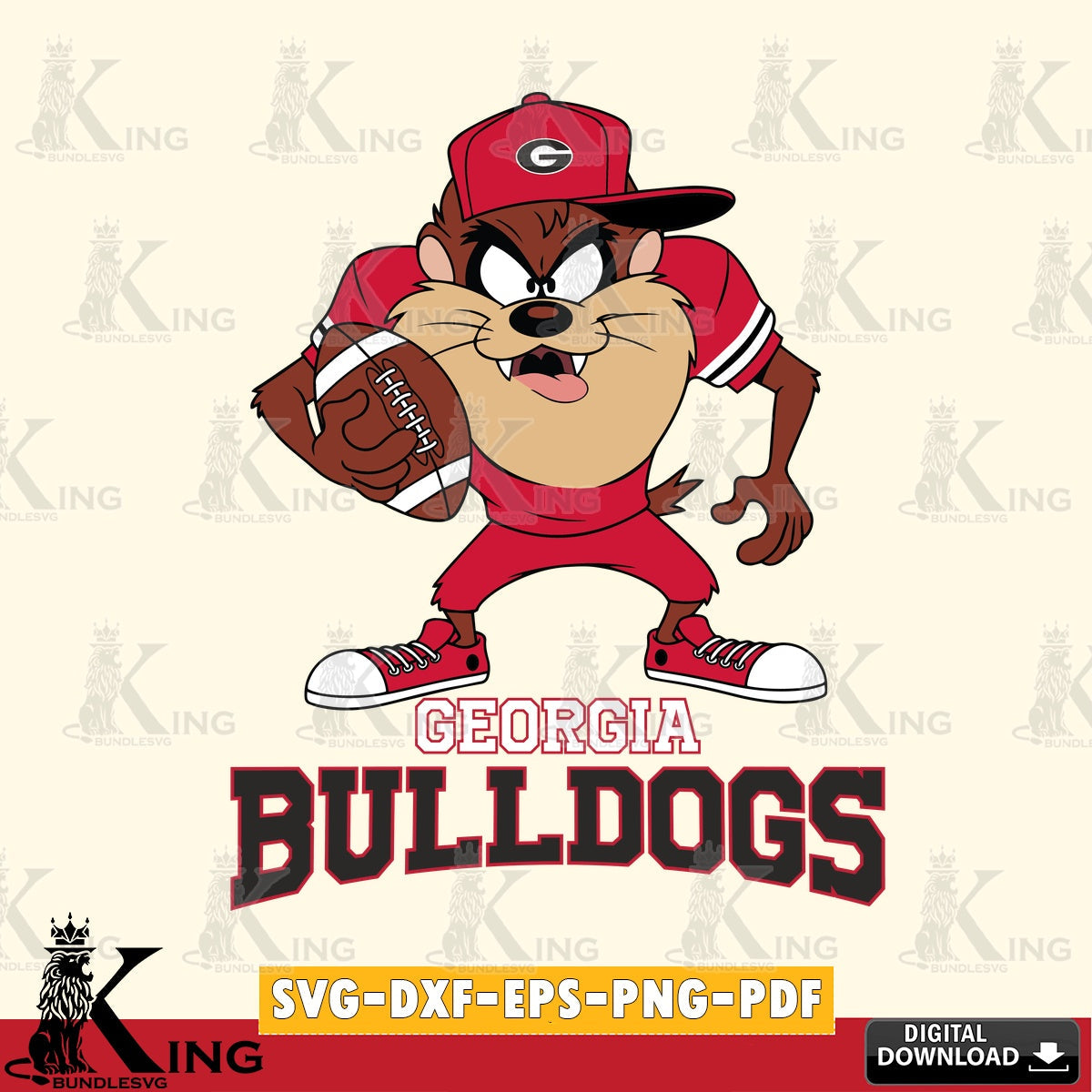 Georgia Bulldogs Đồng phục bóng đá Taz SVG file, Cut file  , Digital Download , Instant Download, Taz svg, NCAA svg
