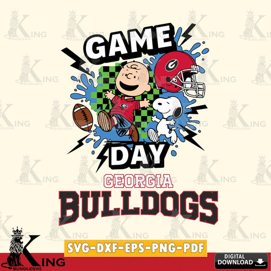 Georgia Bulldogs Game Day Peanuts SVG, Cricut, Cut file  , Digital Download , Instant Download, Peanuts svg, NCAA svg, Football svg, Sport svg